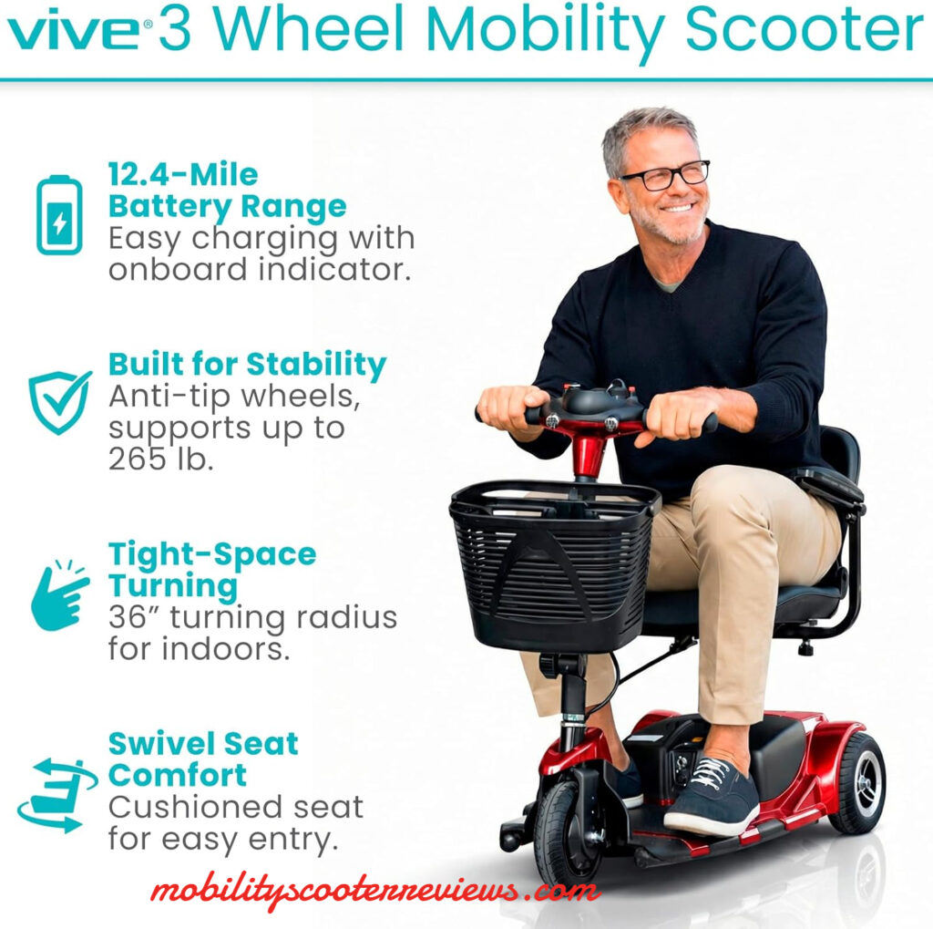 vive 3 wheel mobility scooter